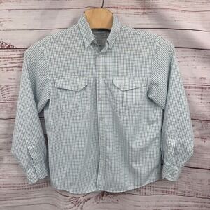 AFICO American Fishing Tackle Co Plaid Long Sleeve Button Up Shirt Medium Vented